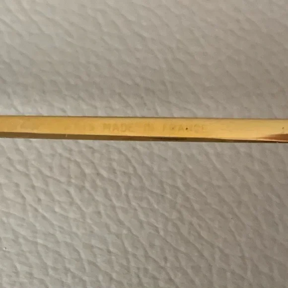 Cartier C Decor 22 K 135 Gold Plated and Burgundy Rectangle Rimless Eyewear - Picture 5 of 8